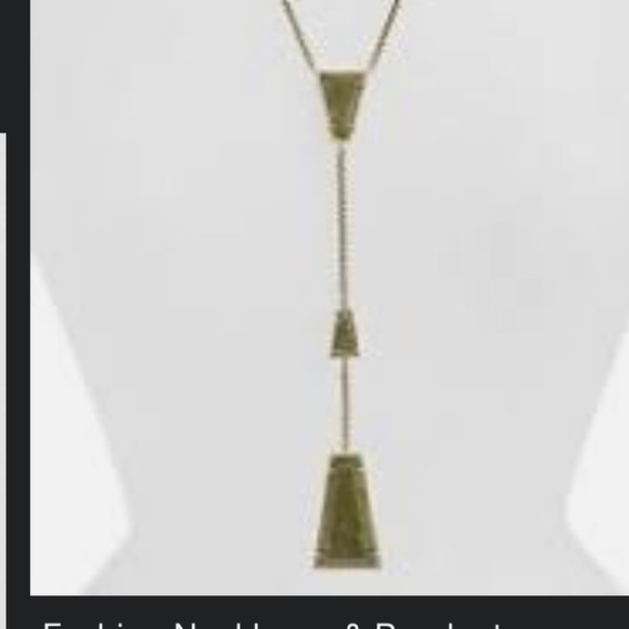 Kendra Scott Epidote & Gold-Plated Geometric Collins Lariat Necklace - Picture 2 of 4